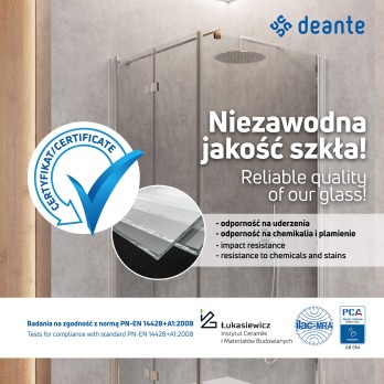 Kabina prysznicowa kwadratowa 100x100 cm Deante KTK_043P