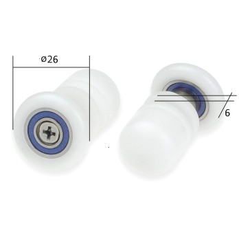 Rolki pojedyncze do szyb 6 mm Deante XKCE1RE02